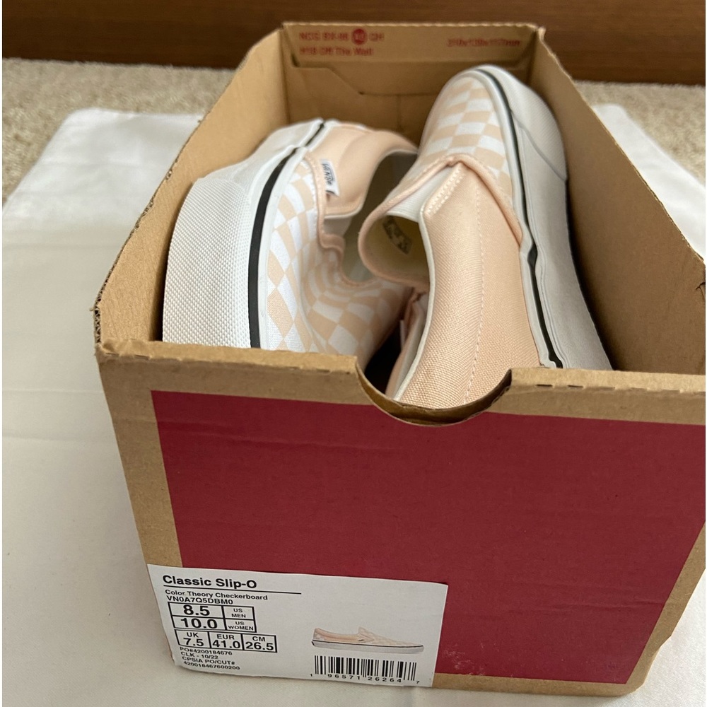 VANS CLASSIC SLIP-ON CHECKERBOARD in Rose Smoke color